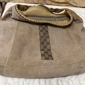 Gucci Tan Suede Hobo Bag